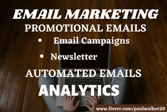 I will send bulk email marketing drip campaigns, bulk email blast, html, FiverrBox