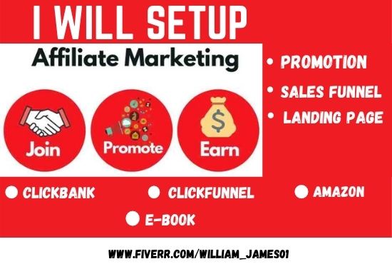 I will setup affiliate marketing sales funnel with clickbank and sales funnel, FiverrBox