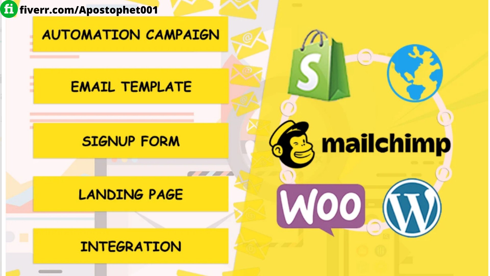 I will set up a mailchimp, getresponce email automation, email marketing campaign, FiverrBox