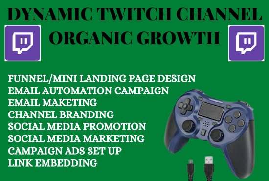I will do twitch stream promotion, build stream funnel and set up growth marketing, FiverrBox