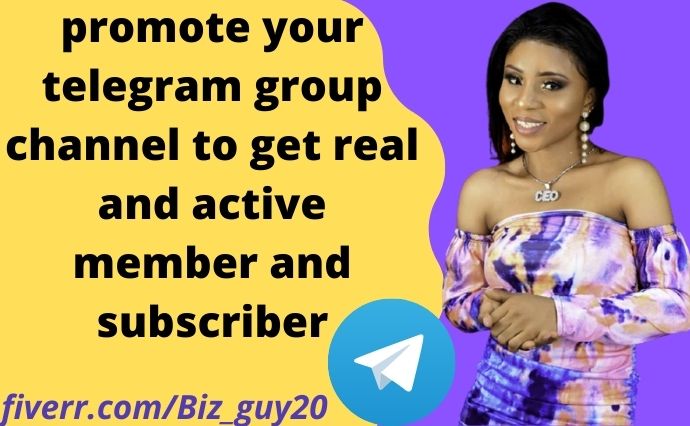 I will promote your telegram group channel to get real and active, FiverrBox