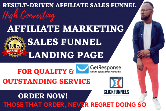 I will build clickfunnels clickbank affiliate marketing sales funnel landing page, FiverrBox