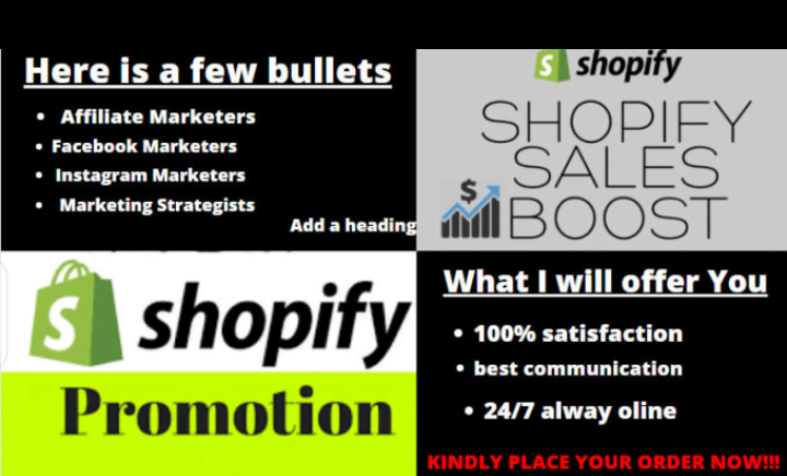 I will do shopify marketing,promotion,drive traffic and boost shopify sales, FiverrBox