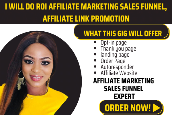 I will do ROI affiliate marketing sales funnel, affiliate link promotion, FiverrBox