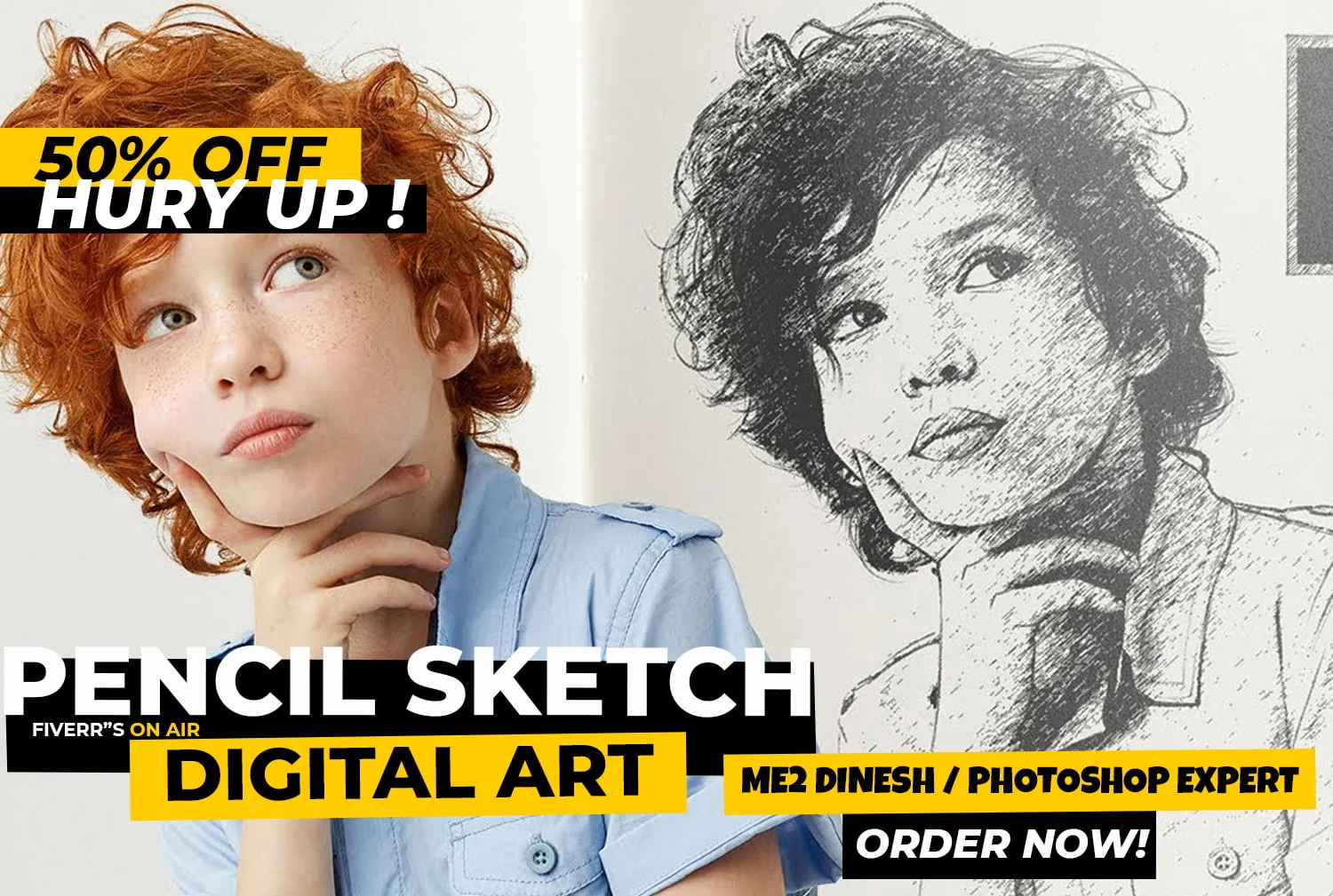 Draw your picture into a digital realistic pencil sketch by Sketchartistt |  Fiverr