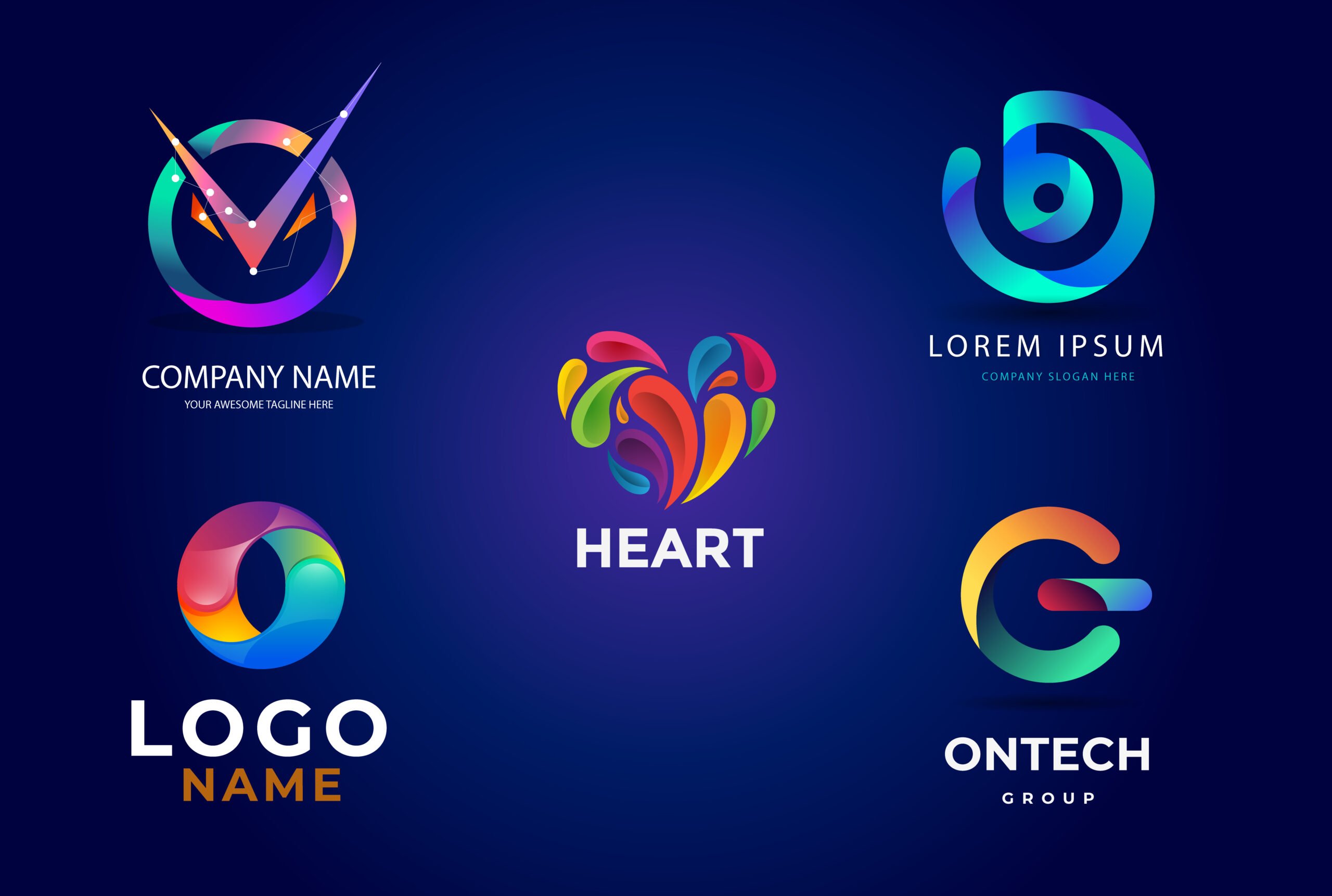 I will design outstanding abstract gradient logo, FiverrBox