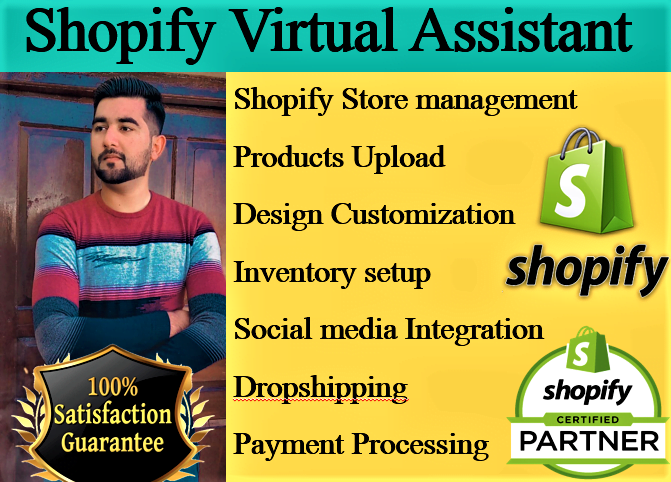 I will be your shopify virtual assistant and store manager, FiverrBox