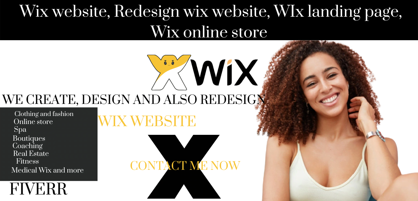 I will create fashion, clothing wix website, redesign wix website, wix landing page, FiverrBox