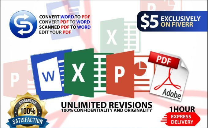 I will convert PDF to word or scanned pages to word or excel or pdf, FiverrBox
