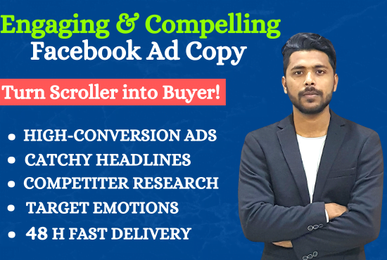 I will write engaging facebook ad copy that converts like crazy, FiverrBox