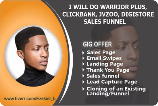 I will do warrior plus, clickbank, jvzoo, digistore affiliate marketing sales funnel, FiverrBox