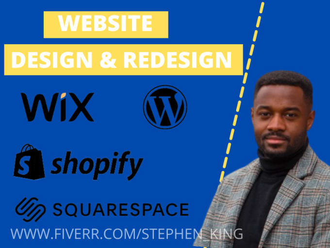 I will design, redesign squarespace, wix, wordpress,shopify website, FiverrBox