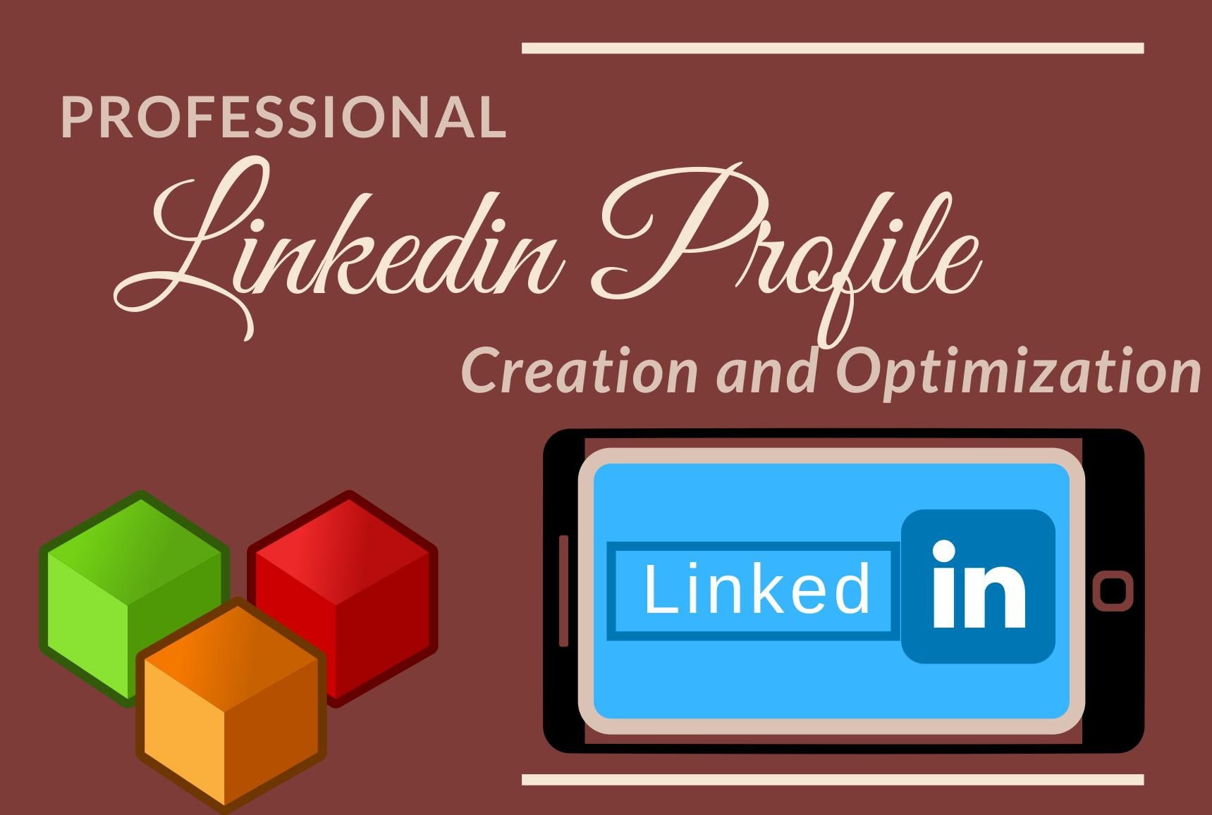 I will create a fully optimized linkedin profile for you, FiverrBox