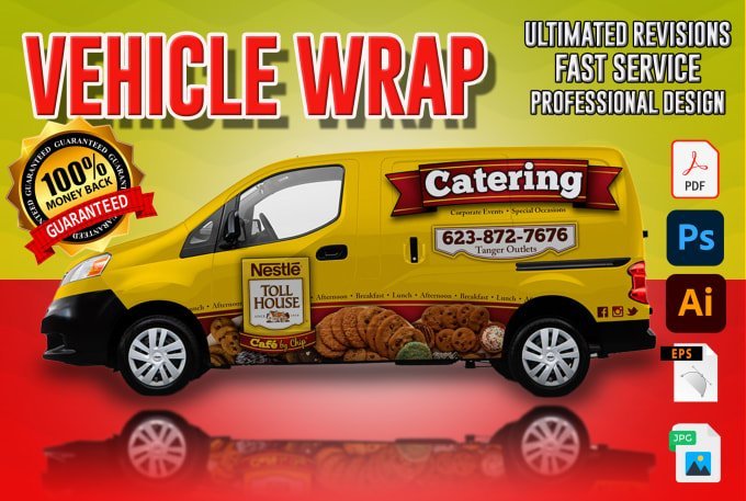 I will design professionally car wrap, vehicle wrap, truck wrap, boat wrap in 6 hour, FiverrBox