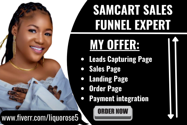 I will setup samcart sales funnel, samcart landing page to sell digital product, FiverrBox