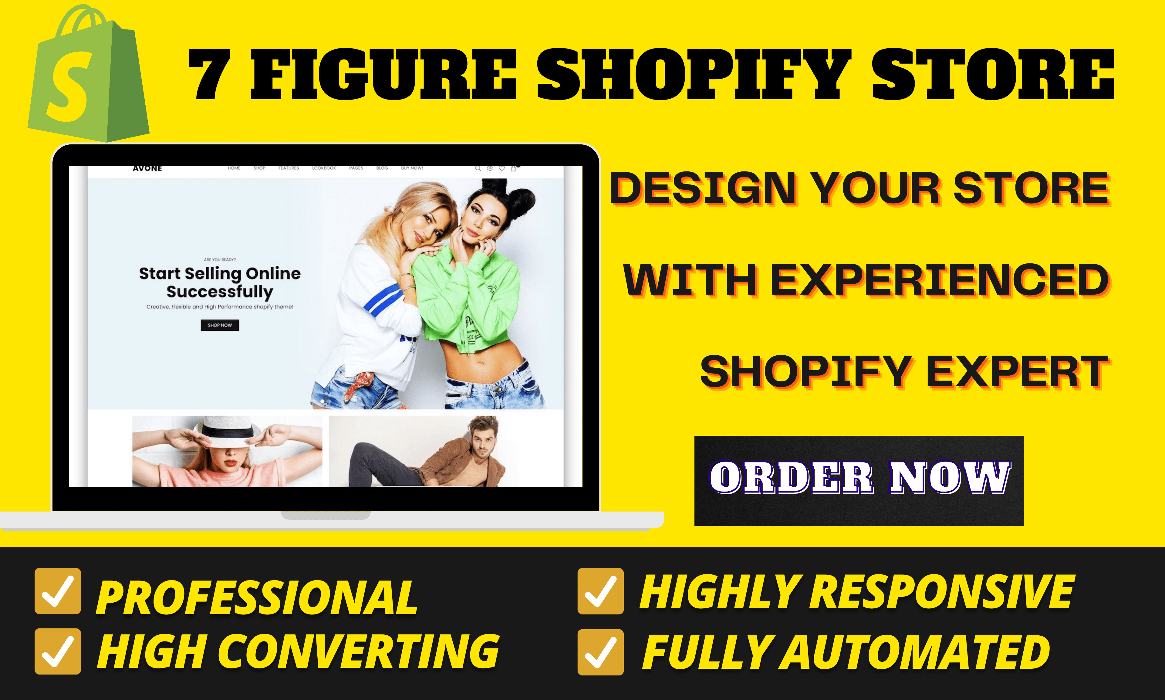 I will fabricate converting shopify store, shopify website design, FiverrBox
