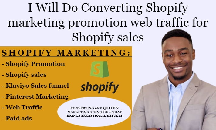 I will converting Shopify marketing promotion web traffic for Shopify sales, FiverrBox