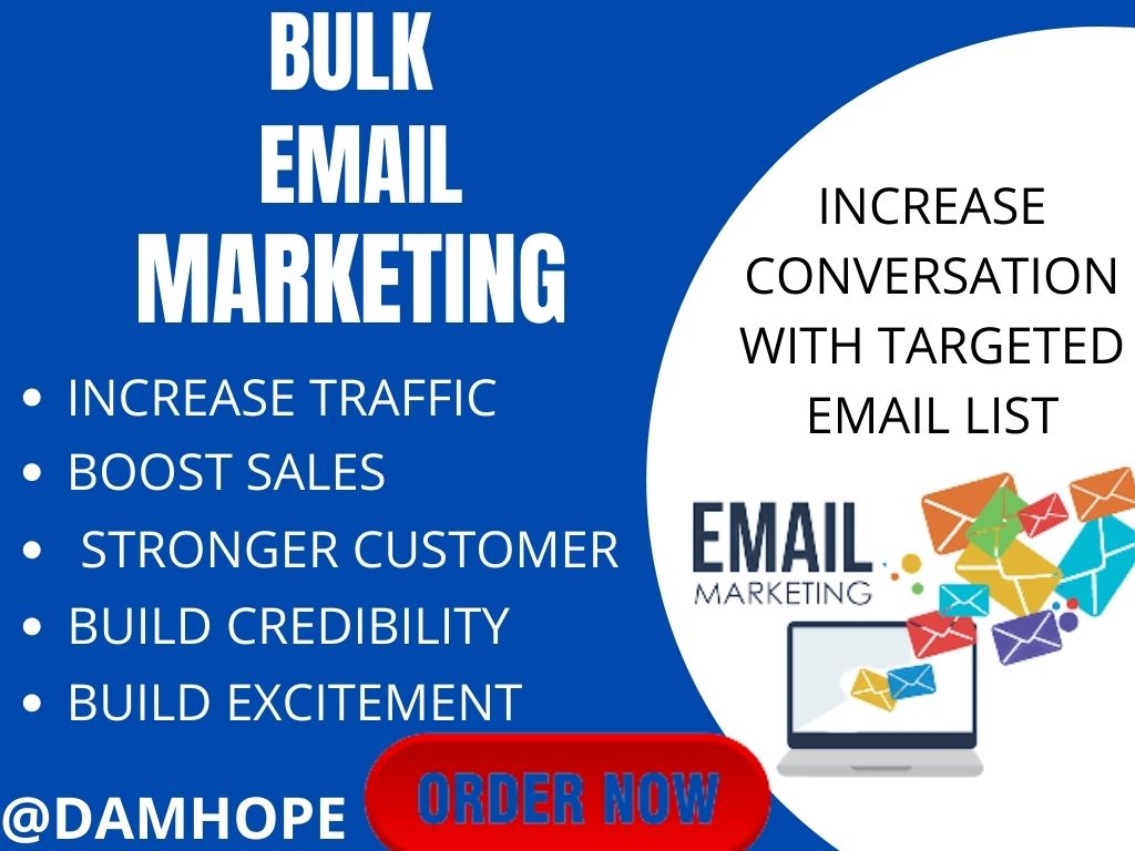 I will send bulk email marketing,email campaign blast, klaviyo email automation, FiverrBox