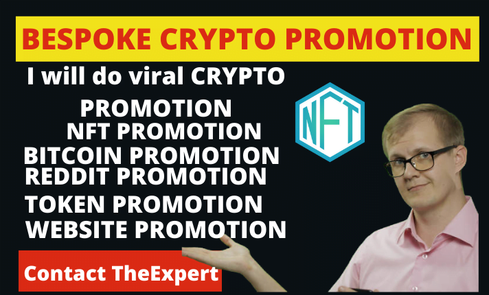 I will develop updated nft promotion with reddit promotion web traffic crypto marketing, FiverrBox