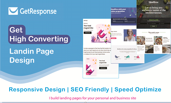 I will create getresponse landing page, setup automation, design sales page, FiverrBox