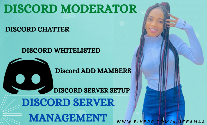 I will chat and be your moderator in your discord server, manager to hypes your project, FiverrBox