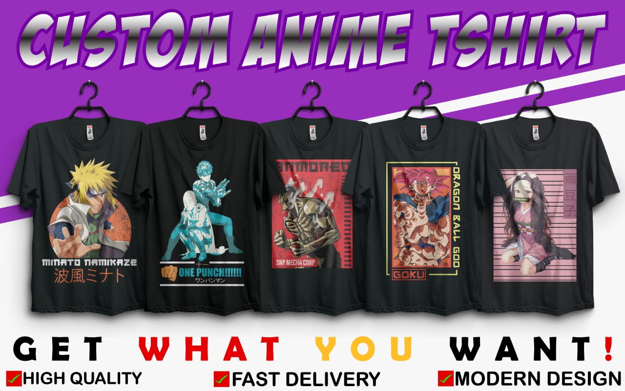 I will design stunning anime t shirt for you, FiverrBox