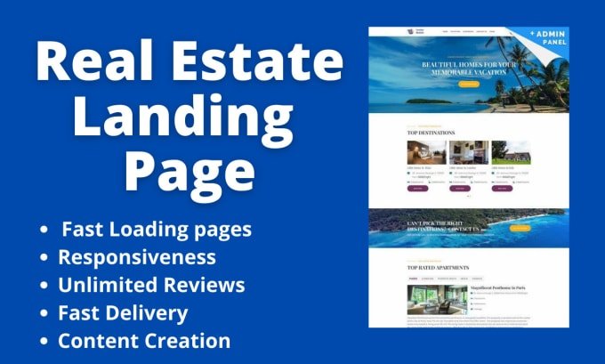 I will create a professional real estate landing page in 24h, FiverrBox