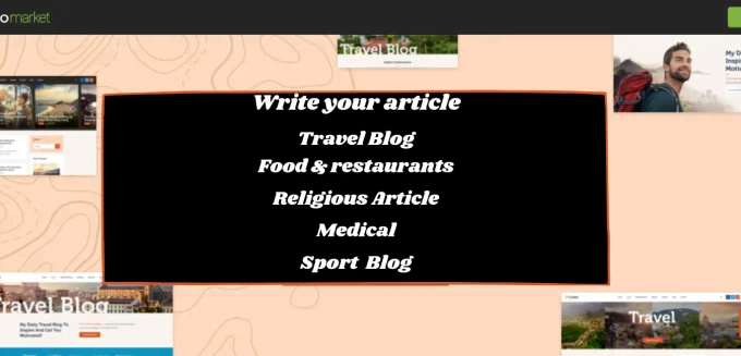 I will write travel, food, medical, sports, religious, fashion articles blog content, FiverrBox