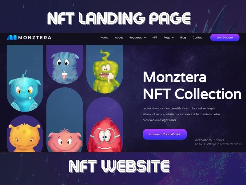I will create nft landing page, nft website, design nft landing page, crypto website, FiverrBox