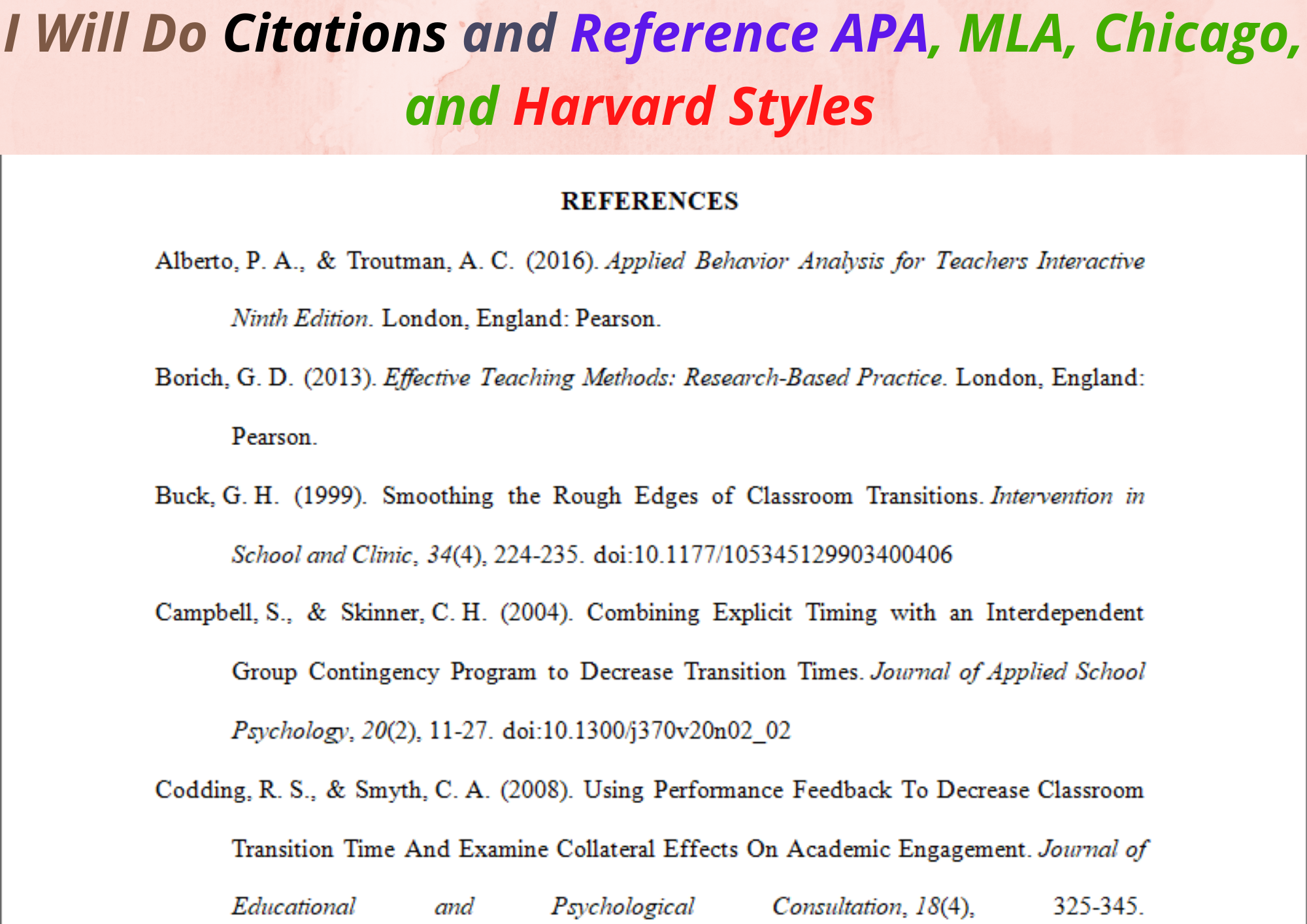 I Will Do Citations And Reference APA MLA Chicago Harvard Styles 