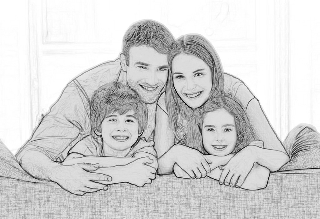 family sketch drawing