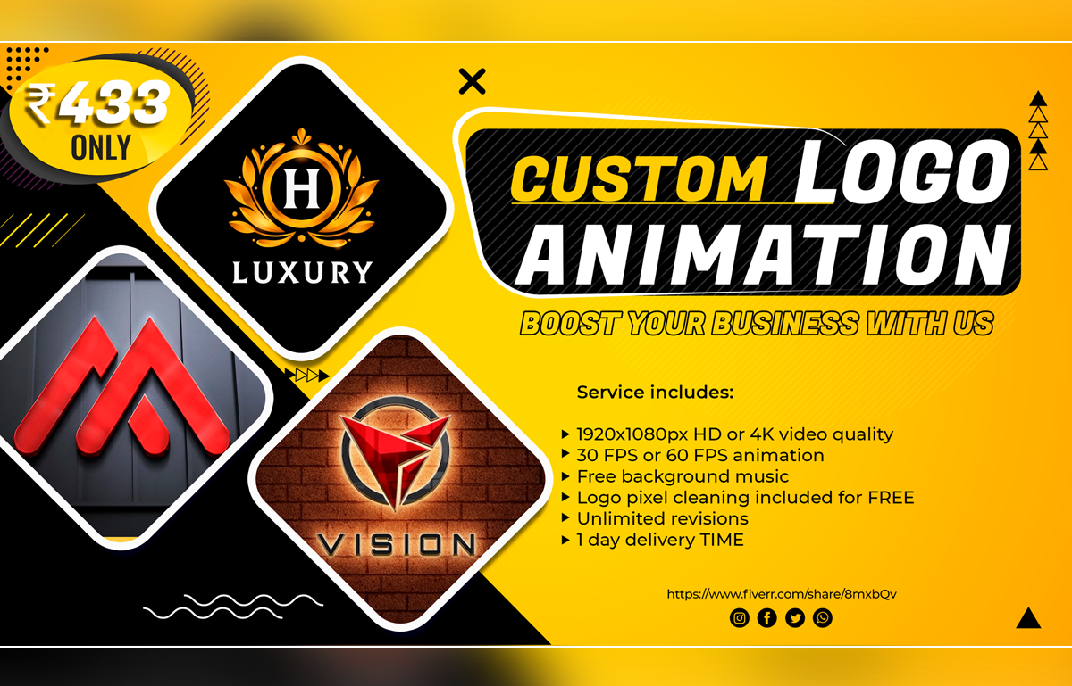 I will create custom unique logo animation for your business, FiverrBox