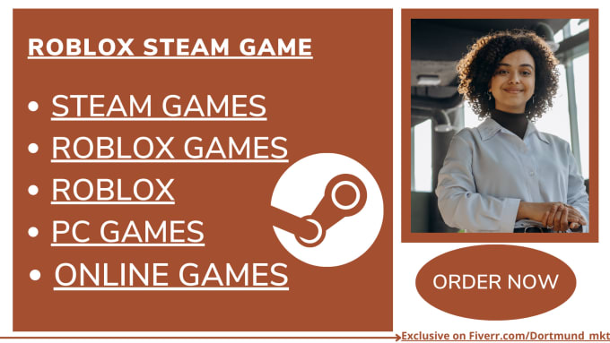 do organic steam game promotion, roblox game promotion, online game, pc game