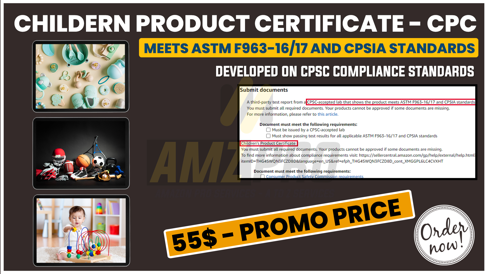 I will develop children product certificate CPC from cpsia report for amazon sellers, FiverrBox