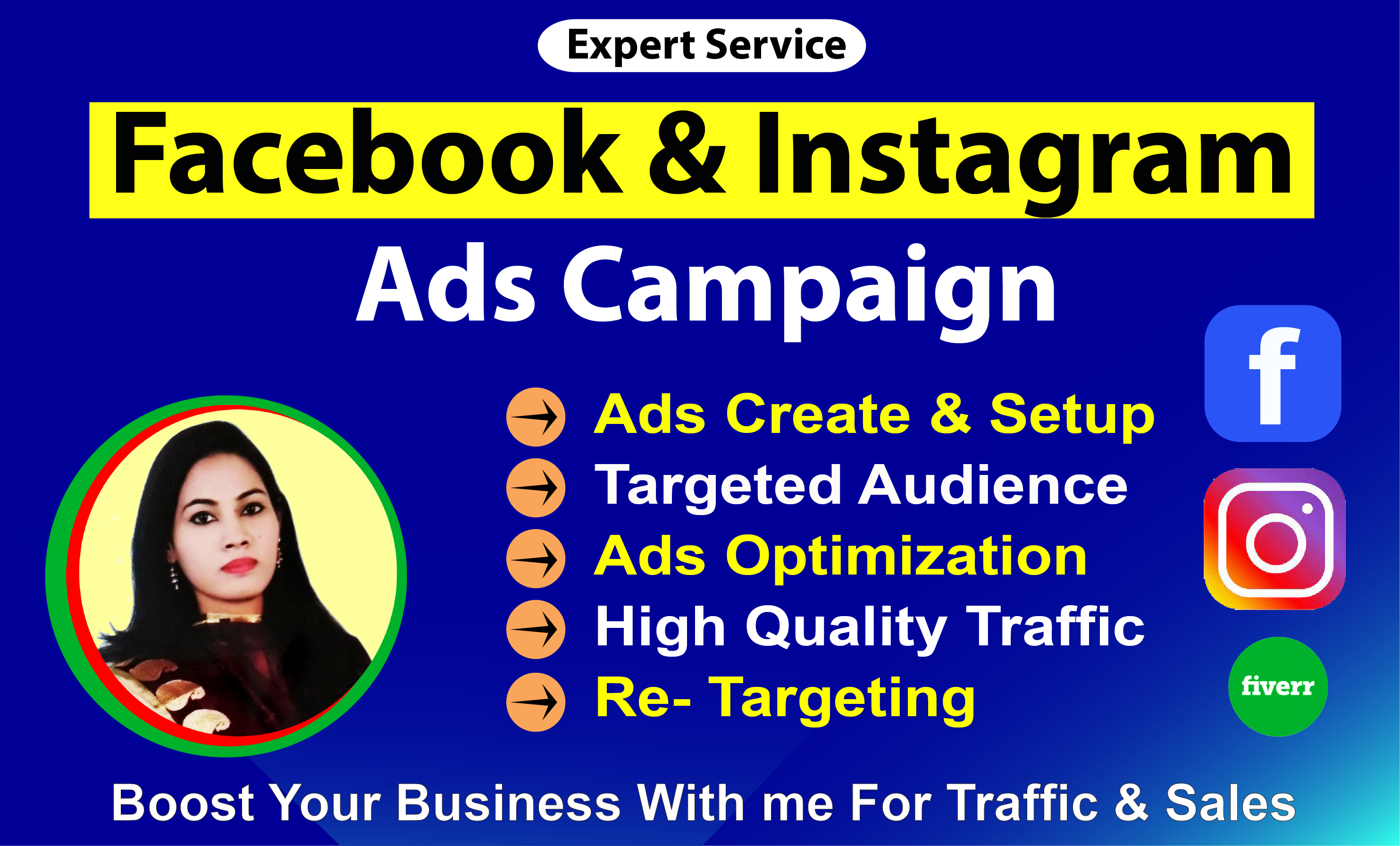 I will be your facebook ads campaign manager, fb advertising, instagram ads, FiverrBox