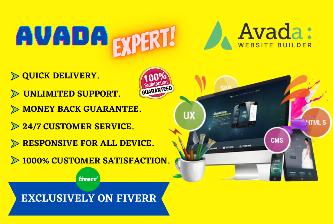 I will create, design or fix wordpress avada theme and website, FiverrBox