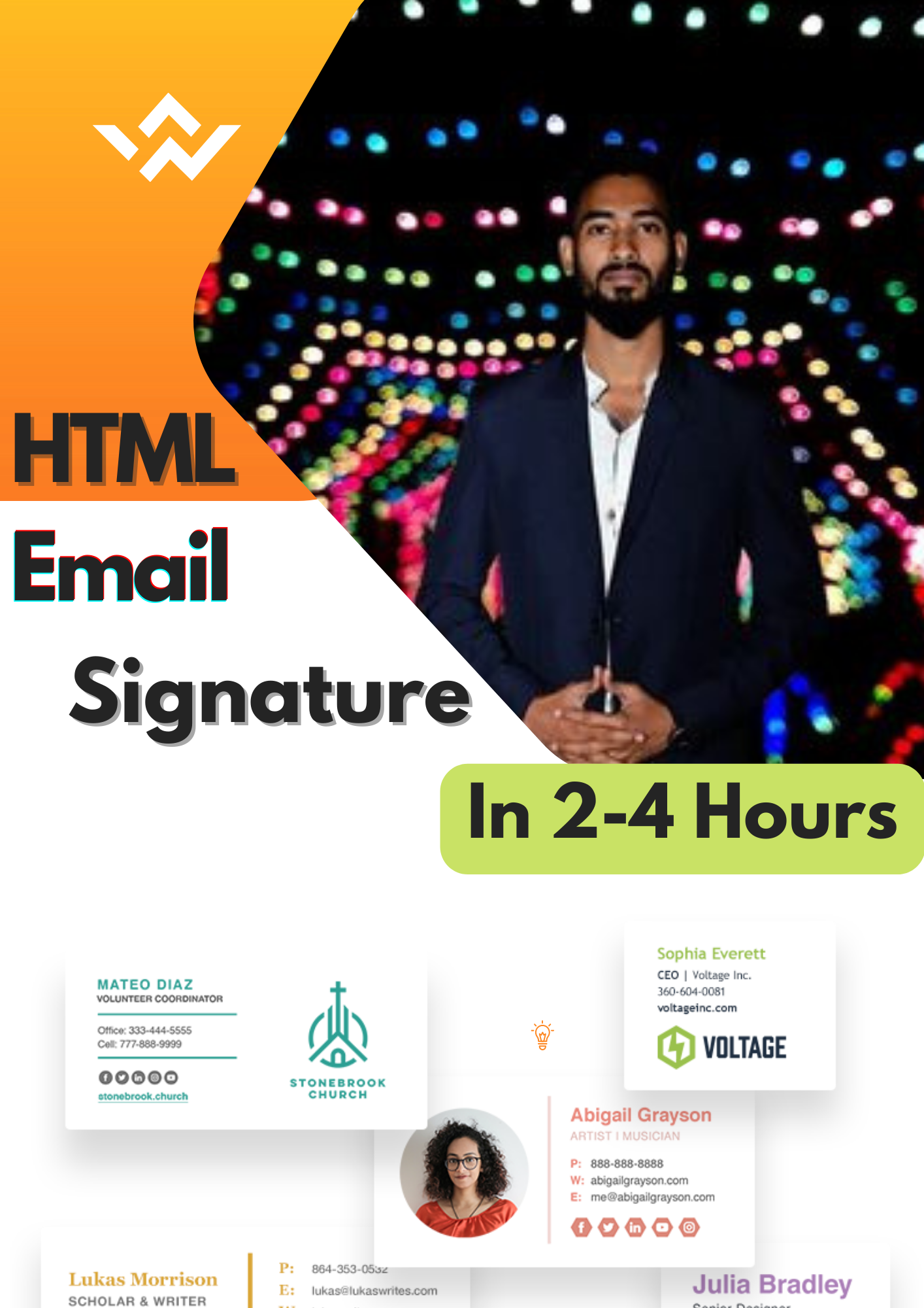I will make email signature HTML, clickable HTML email signature, FiverrBox