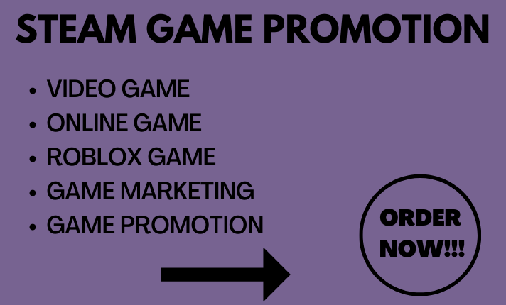 I will do viral promotion for a steam game roblox game pc game, FiverrBox