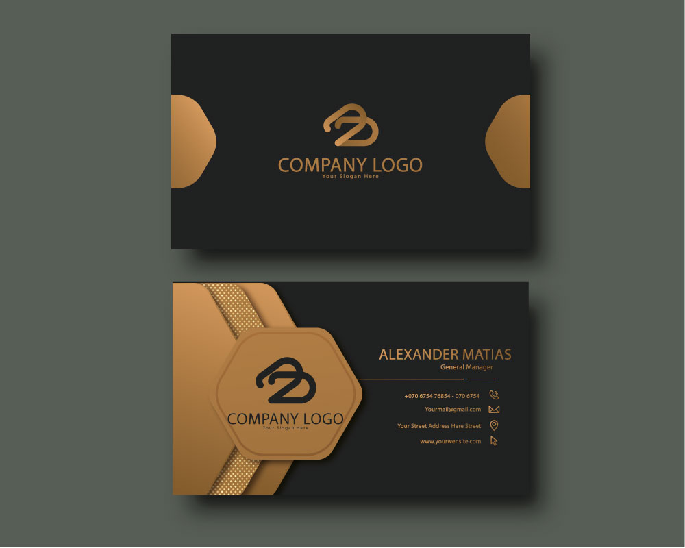 Editable Luxury Business Cards Black and Gold Business Card
