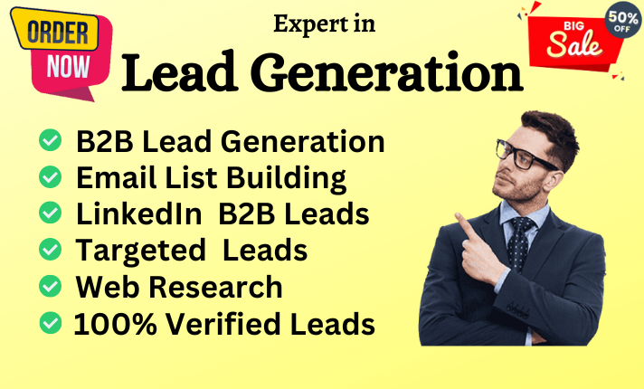 I will do b2b lead generation, linkedin lead generation and prospect email list, FiverrBox