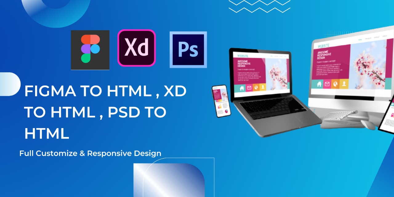 I will convert modern xd to html, psd to html, figma to html responsive website, FiverrBox