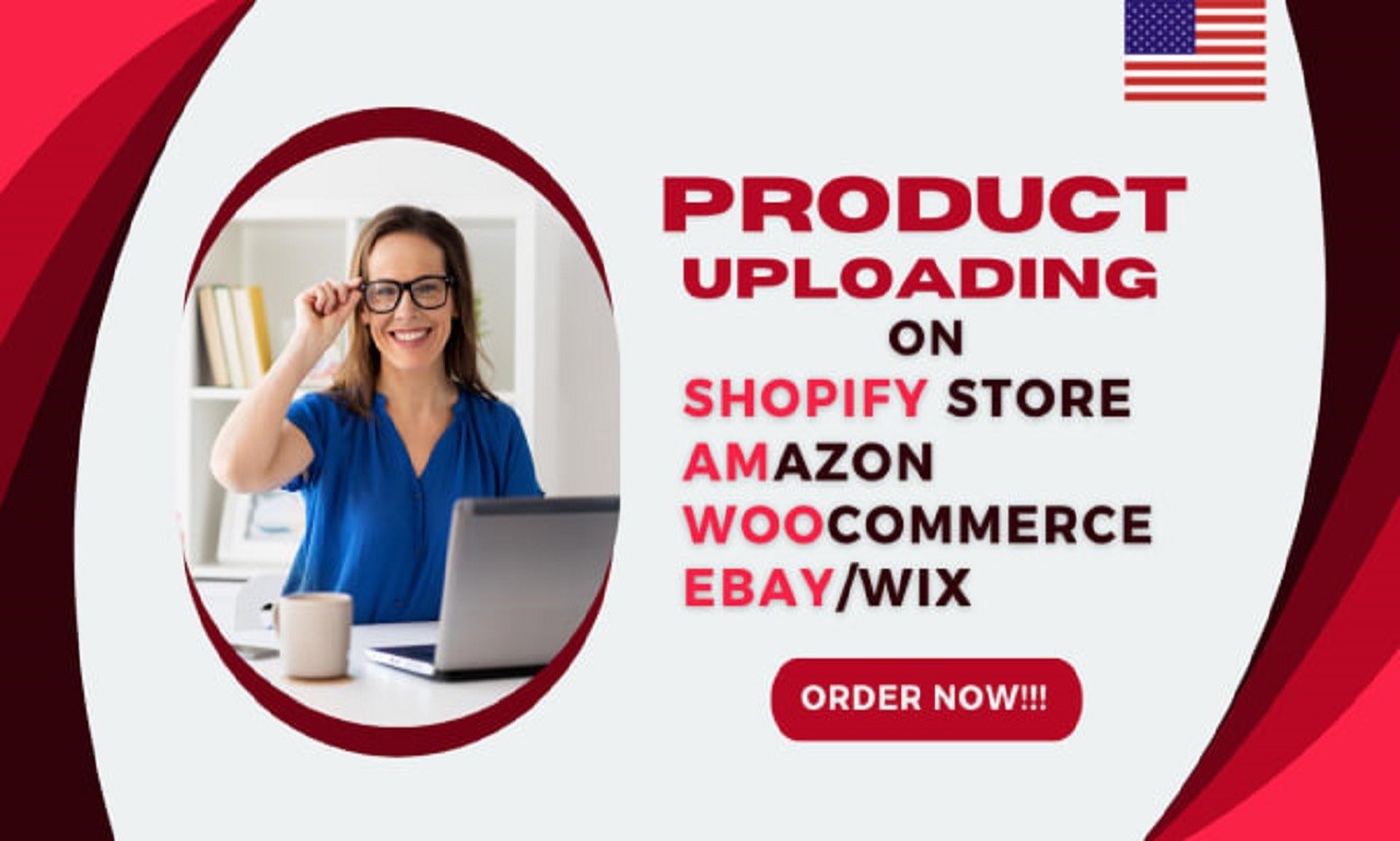 I will upload product or add products to woocommerce, shopify, amazon, wix, and etsy, FiverrBox