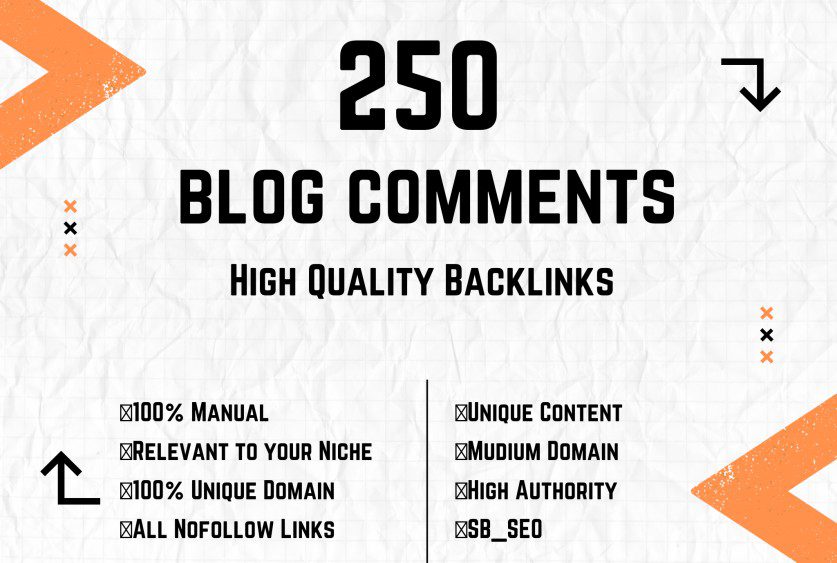 I will manually create 250 dofollow blog comments SEO backlinks, FiverrBox