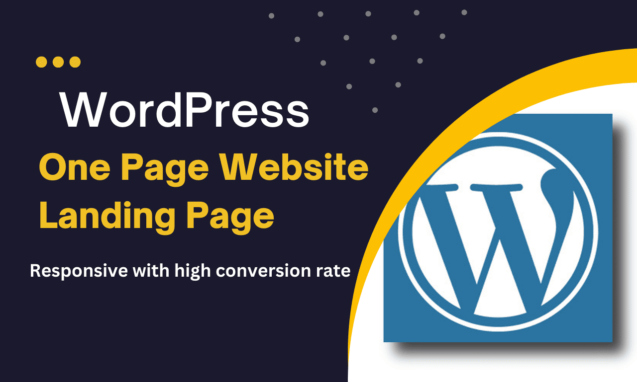 I will create a wordpress landing page or one page website, FiverrBox
