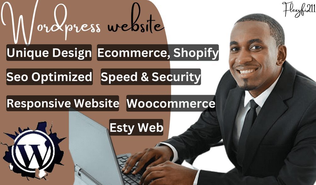 I will build responsive wordpress website design, ecommerce site, shopify store website, FiverrBox