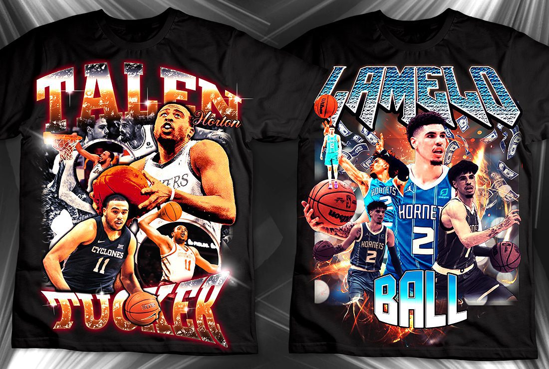I will do nba all sports and bootleg t shirt design, FiverrBox