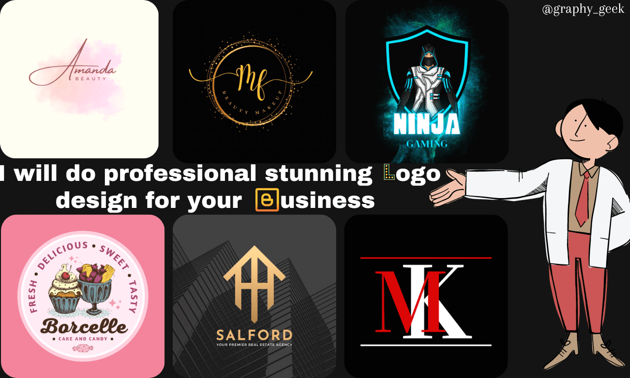 I will do professional stunning logo design for your business brand, FiverrBox