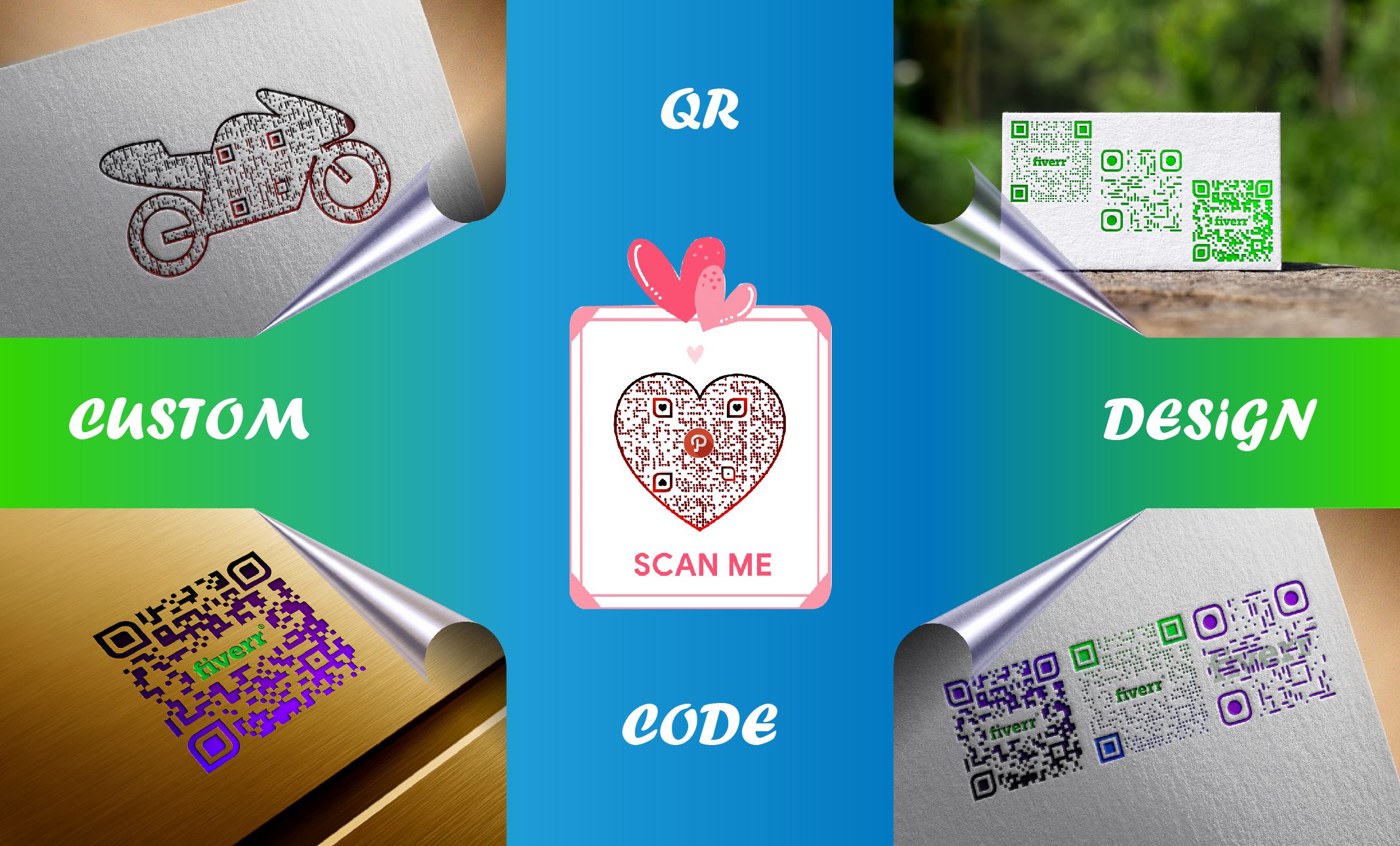 I will design effective eye catchy professional custom qr code with or without logo, FiverrBox
